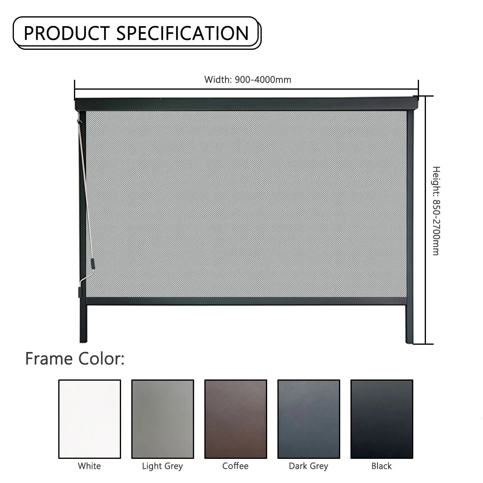 Motorized Zip Screen Roller Blinds Outdoor Patio Shading