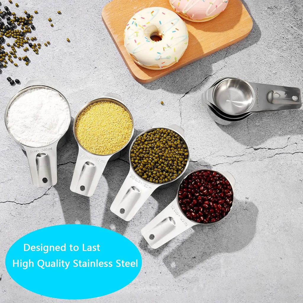 20 Piece Measuring Cups And Spoons Set Stainless Nesting