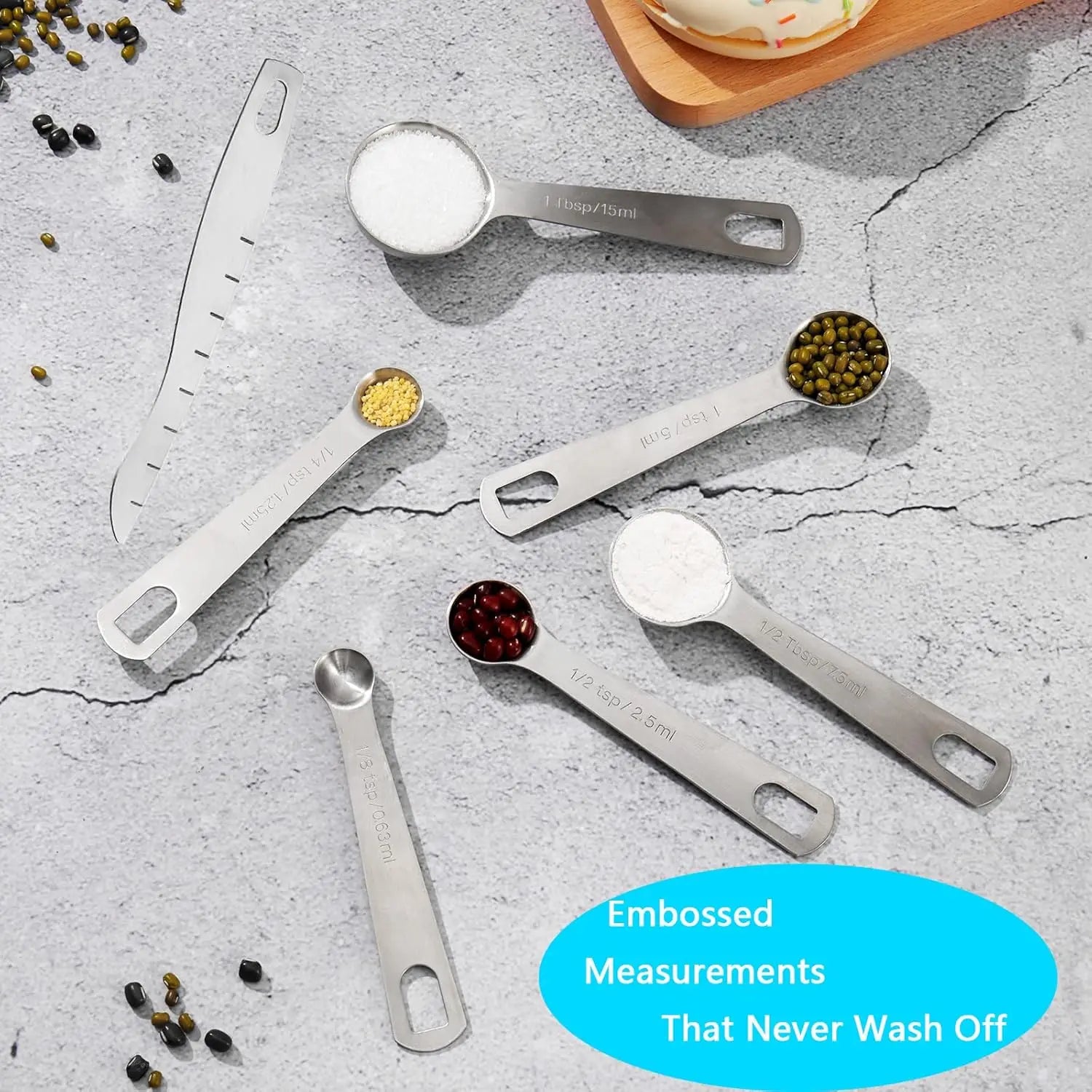 20 Piece Measuring Cups And Spoons Set Stainless Nesting